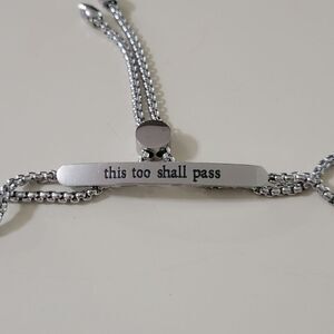 This Too Shall Pass Adjustable Stainless Steel Silver Bracelet